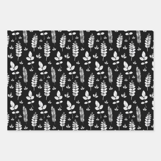 Inktstempel zwart-wit weide inpakpapier vel (Voorkant 2)