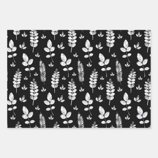 Inktstempel zwart-wit weide inpakpapier vel (Voorkant)