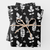 Inktstempel zwart-wit weide inpakpapier vel (In situ)