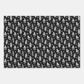 Inktstempel zwart-wit weide inpakpapier vel (Voorkant 3)