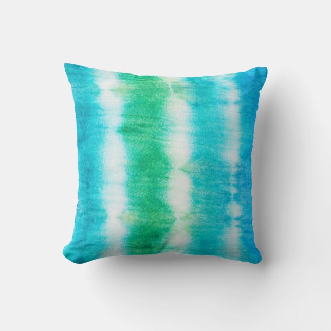 Inktstrepen Zomervibes Tie Dye Kussen (Voorkant)