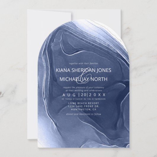 Inktstroom Wedding Blue Arch ID762 Kaart (Voorkant)