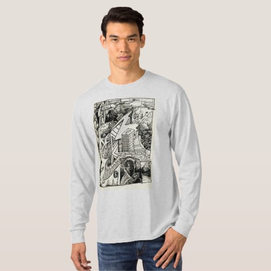 inkttekening van gewone T-shirt (Voorkant volledig)