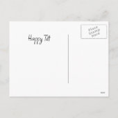 Inkttekening van Hoa Dao Gelukkig Nieuwjaar Feestdagenkaart (Achterkant)