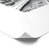  inkttekening van Times Square Street Network Poster (Hoek)