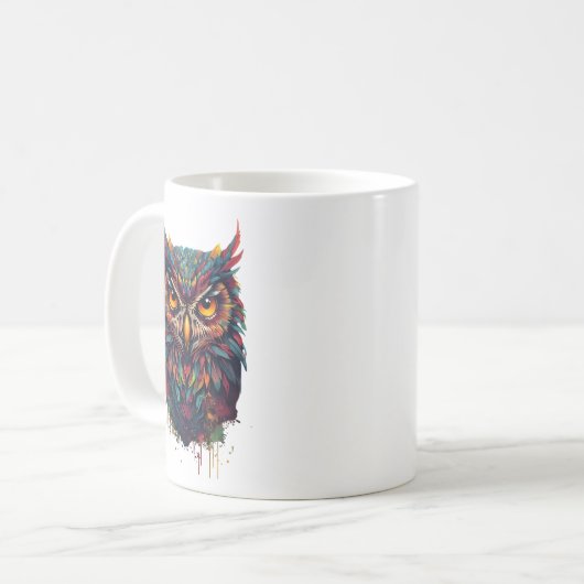 inktveren uil koffiemok (Voorkant links)