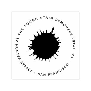 Inktverf bloedvlek spatten - retouradres zelfinktende stempel