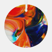 Inktverf exploderen: kleurrijk Abstract Glas Ornament (Achterkant)