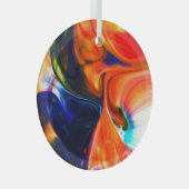 Inktverf exploderen: kleurrijk Abstract Glas Ornament (Voorkant Rechts)