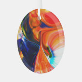 Inktverf exploderen: kleurrijk Abstract Glas Ornament (Voorkant links)