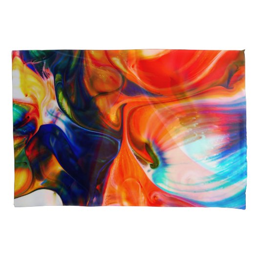 Inktverf exploderen: kleurrijk Abstract Kussensloop (Voorkant)