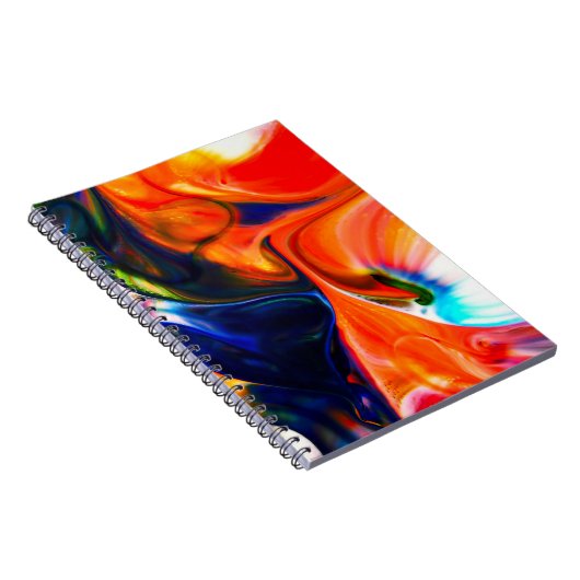 Inktverf exploderen: kleurrijk Abstract Notitieboek (Rechterzijde)