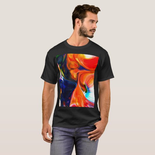 Inktverf exploderen: kleurrijk Abstract T-shirt (Voorkant volledig)