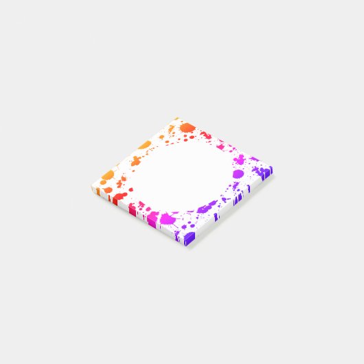 Inktverf plastic plaatje kleurig, heldere regenboo post-it® notes (Schuin)