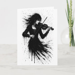 Inktversplinterde Violist — Geheime Muziek Illustr Kaart