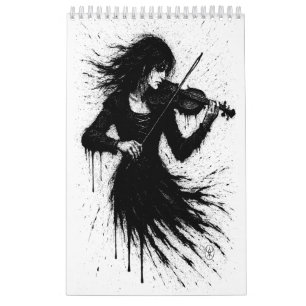 Inktversplinterde Violist — Geheime Muziek Illustr Kalender