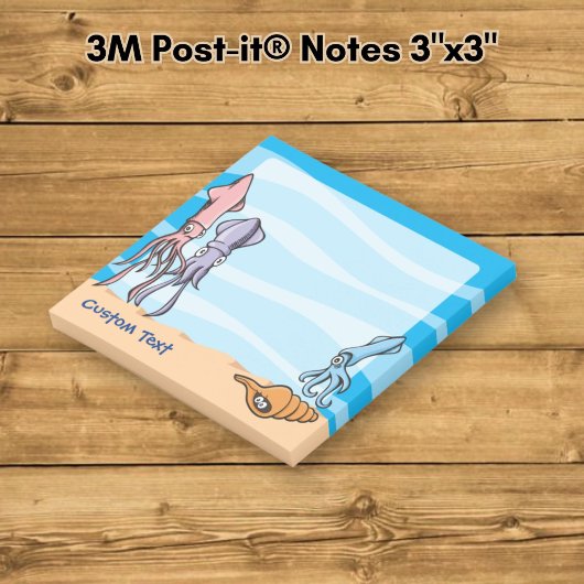 Inktvis Cartoons Drie leuke inktvis cartoons en ee Post-it® Notes