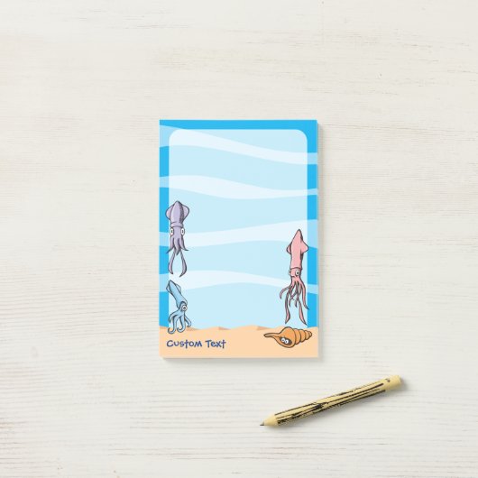 Inktvis Cartoons Post-it® Notes (Op bureau)