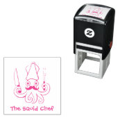 Inktvis Chef Cartoon Zelfinktende Stempel (In situ)