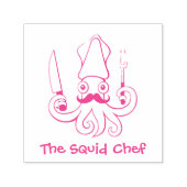 Inktvis Chef Cartoon Zelfinktende Stempel (Design)