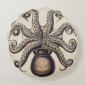 inktvis door Ernst Haeckel Rond Kussen (Achterkant)