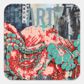 inktvis kunst sticker (Voorkant)