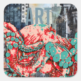 inktvis kunst sticker