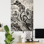  inktvis met zeeman poster (Thuiskantoor)