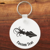 Inktvis-pictogram Zwarte Sleutelhanger (Voorkant)