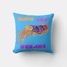 Inktvis Red onze oceanen Kussen