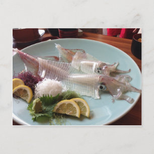 Inktvis Sashimi Japanse Maaltijd Serveren Lunch Di Briefkaart