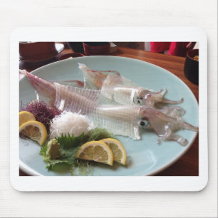 Inktvis Sashimi Japanse Maaltijd Serveren Lunch Di Muismat