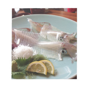Inktvis Sashimi Japanse Maaltijd Serveren Lunch Di Notitieblok