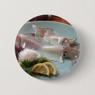 Inktvis Sashimi Japanse Maaltijd Serveren Lunch Di Ronde Button 5,7 Cm