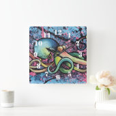 Inktvis Spat Kunst Vierkante Klok (Huis)