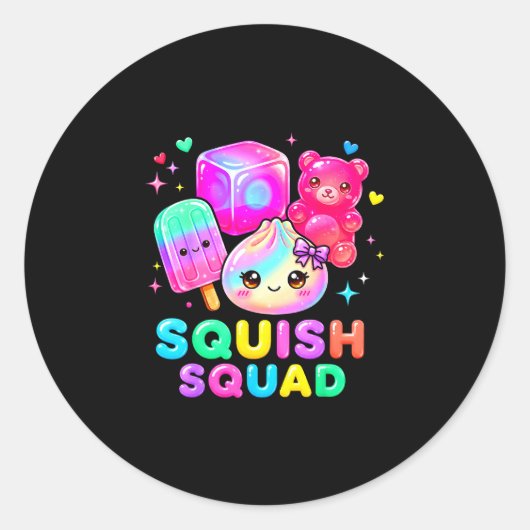 Inktvis squad dumpling kawaii pastel anime verjaar ronde sticker (Voorkant)