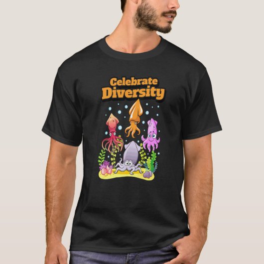 Inktvis voor diversiteit vieren t-shirt (Voorkant)