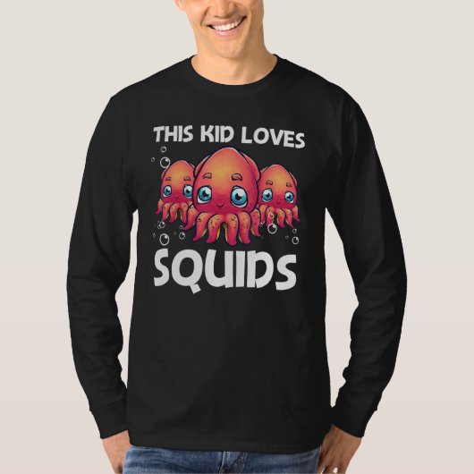 inktvis voor kinderen jongens octopus kust kraken  t-shirt (Voorkant)