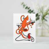 Inktvis Wintervakantie Feestdagenkaart (Staand voorkant)