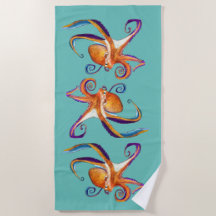 Inktvis zeedieren watercolor kunst