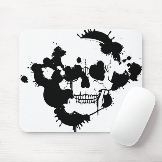 inktvlekken Creëer een schedel Silhouette Muismat (Met muis)