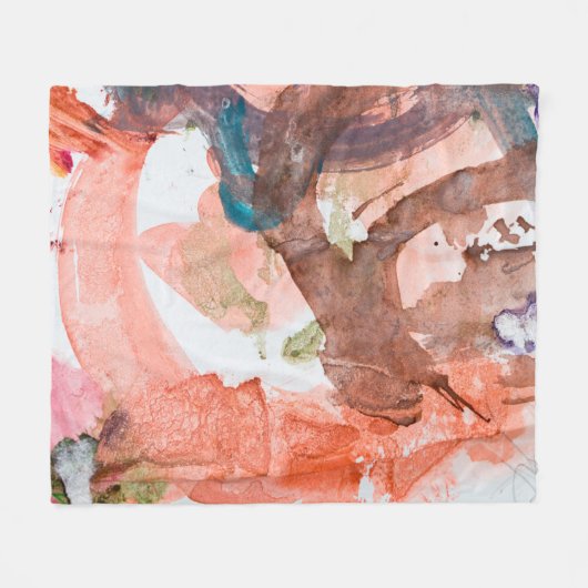 Inktvlekken op wit papier, acryl, kunst, a fleece deken (Voorkant (Horizontaal))