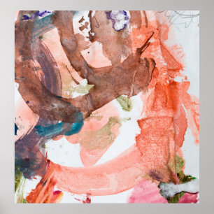 Inktvlekken op wit papier, acryl, kunst, a poster