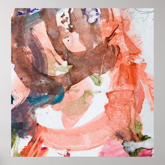 Inktvlekken op wit papier, acryl, kunst, a poster (Voorkant)