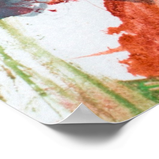 Inktvlekken op wit papier, acryl, kunst, a poster (Hoek)