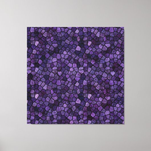 Inktwel Blauwe Kasseien Patchwork Terrazzo Patroon Canvas Afdruk (Voorkant)