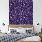 Inktwel Blauwe Kasseien Patchwork Terrazzo Patroon Canvas Afdruk (Insitu (Slaapkamer))