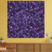 Inktwel Blauwe Kasseien Patchwork Terrazzo Patroon Canvas Afdruk (Insitu (Woonkamer))