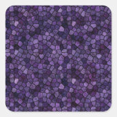 Inktwel Blauwe Kasseien Patchwork Terrazzo Patroon Vierkante Sticker (Voorkant)