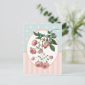  inkuilroze rozen botanische afdrukken briefkaart (Staand voorkant)
